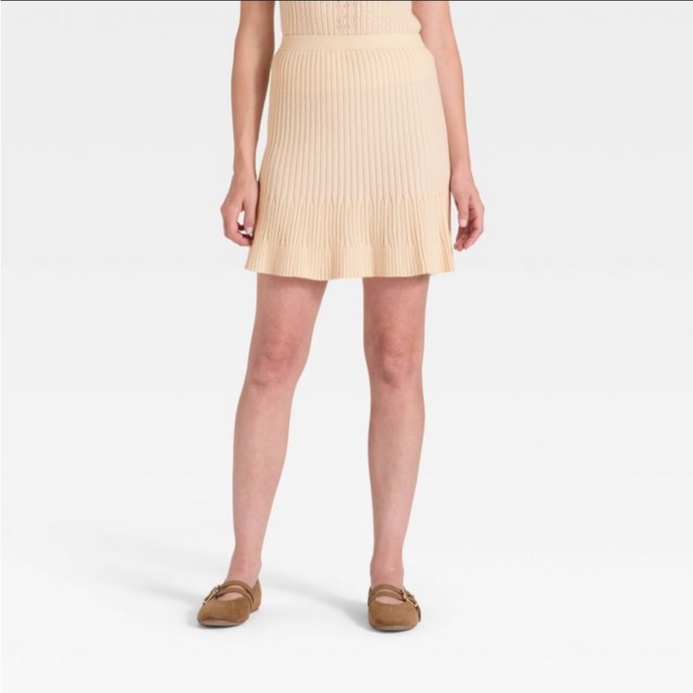 Universal Thread Women's Pointelle Cream Sweater Skirt - NWT - NEW - Size XL